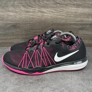 Nike Dual Fusion TR HIT Shoes Womens Size 9 Black Pink Running Sneakers 844667-0